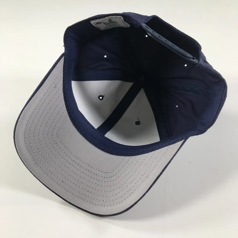 Vintage Snapback Hat Boys Youth Size Navy Blue Curved Brim Kudzu YoungAn